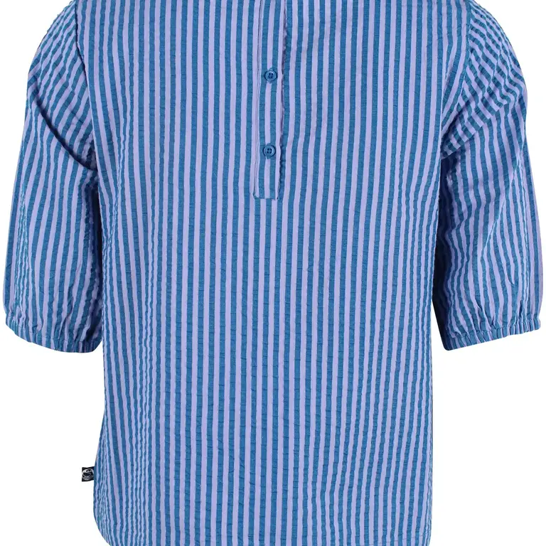 Danefae Danefae Cotton Seersucker Blouse Blue/Lilac