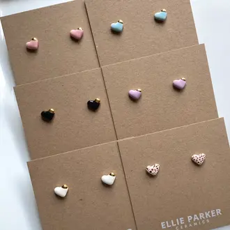 Ellie Parker Ellie Parker Ceramic Heart Studs Pink/Gold