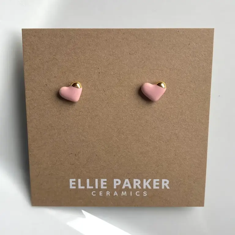 Ellie Parker Ellie Parker Ceramic Heart Studs Pink/Gold