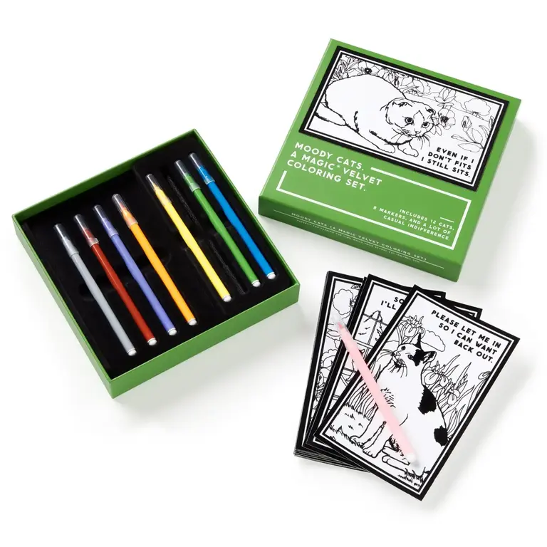 Raincoast Books Raincoast Moody Cats Magic Velvet Colouring Set
