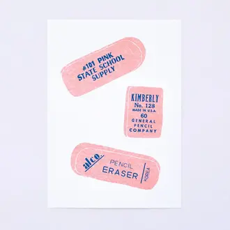 Lisa Congdon Lisa Congdon Three Erasers Mini Risograph 5x7 (unframed)
