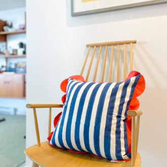 Kate Austin Kate Austin Cabana Stripe Cushion Blue/Red 20" - w Insert