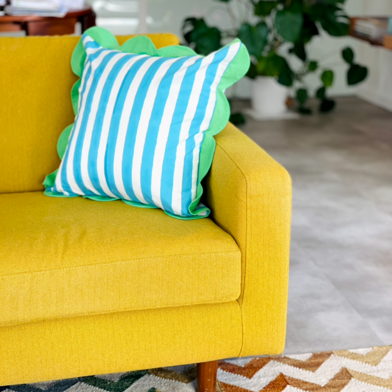 Kate Austin Kate Austin Cabana Stripe Cushion Cyan/Green 20" - w Insert