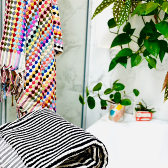 Yurtlus Yurtlus - Organic Turkish Bath Towel - Black Stripes