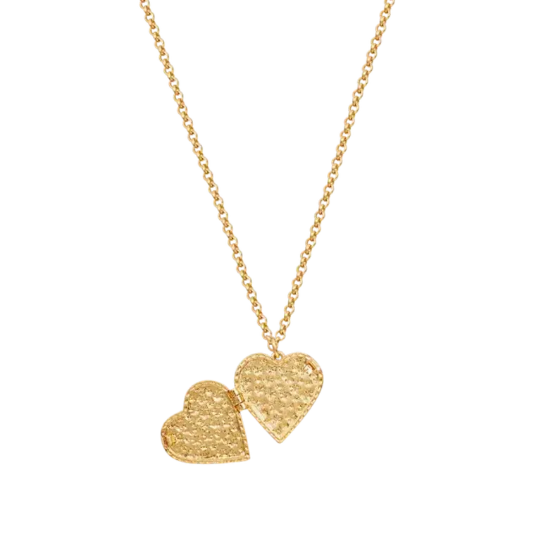 Fable England Fable Handpainted Forget Me Not Locket Necklace