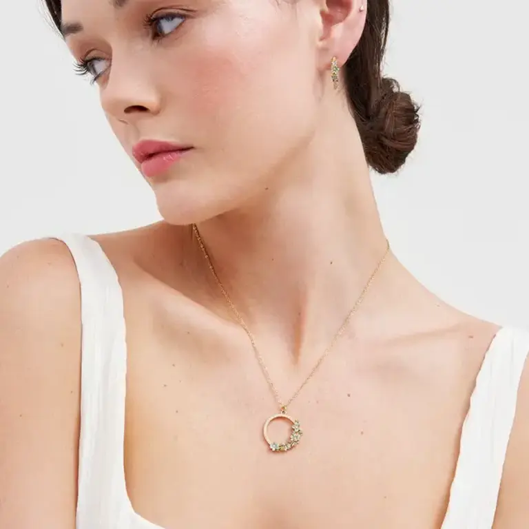 Fable England Fable Gold Floral Wreath Necklace