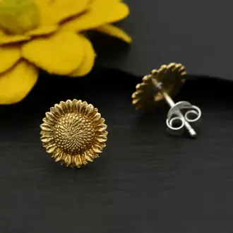 Nina Designs ND Sunflower Stud Earrings Bronze