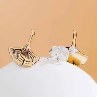 Nina Designs ND Ginkgo Stud Earrings Bronze