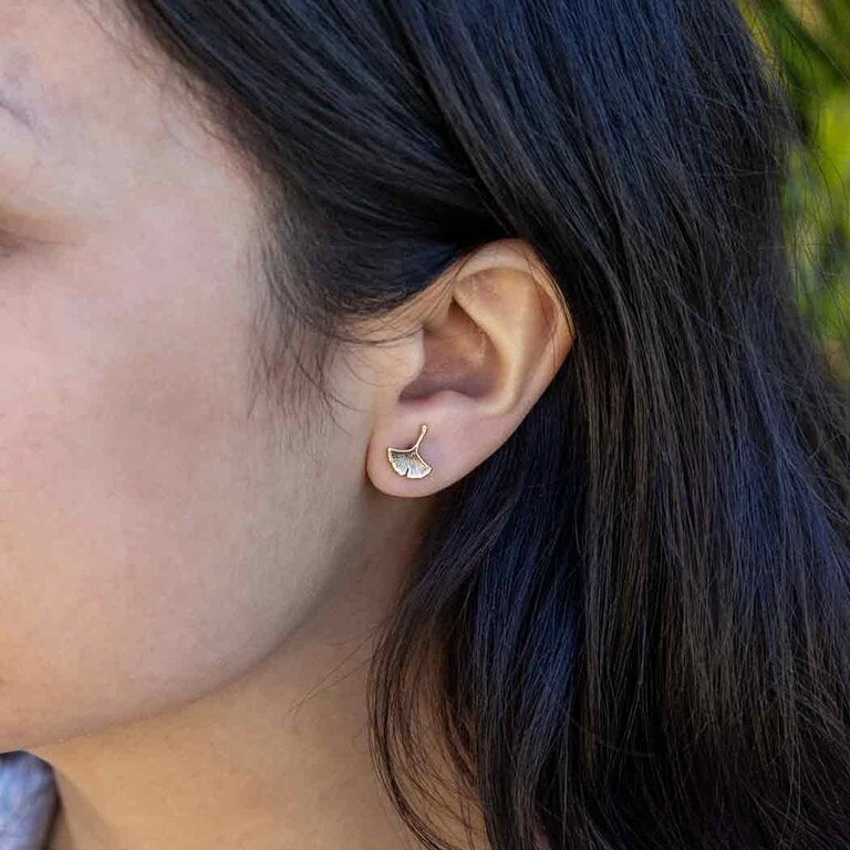 Nina Designs ND Ginko Stud Earrings Bronze