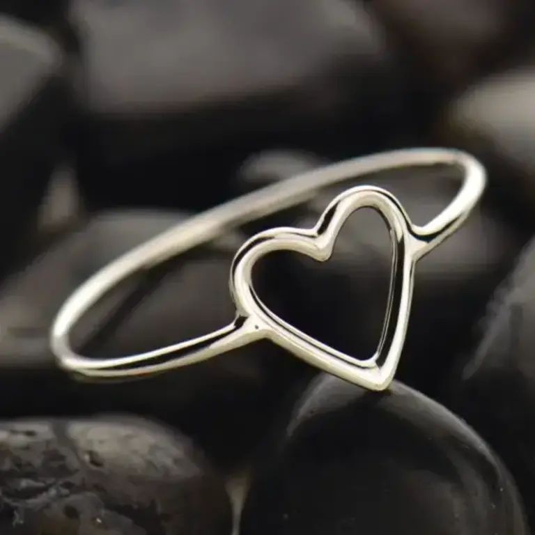 Nina Designs ND Open Heart Ring Sterling Silver