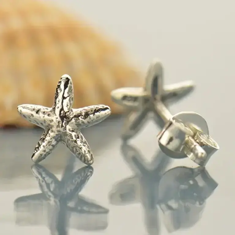 Nina Designs ND - Starfish Stud Earrings Sterling Silver