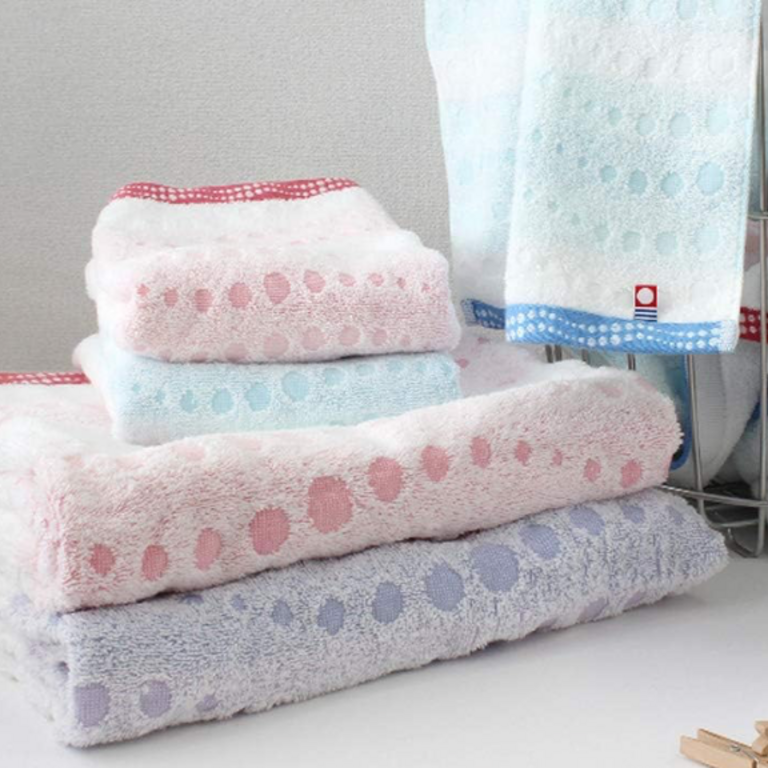 Nomu Nomu Japan Imabari Bath Towel Polka Dot Pink 70x120cm