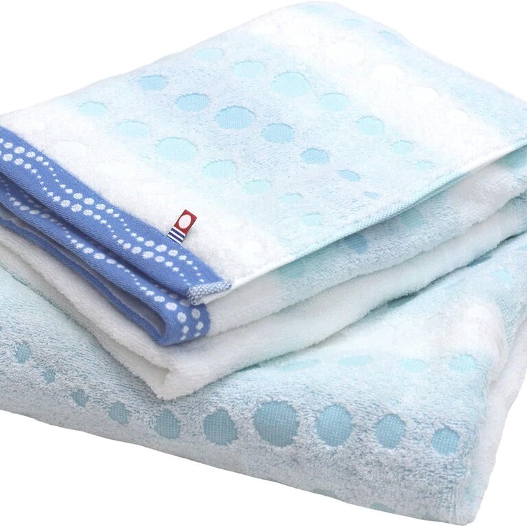Nomu Nomu Japan Imabari Bath Towel Polka Dot Blue 70x120cm
