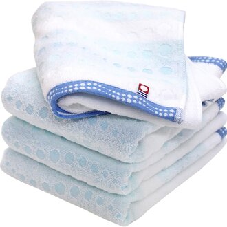 Nomu Nomu Japan Imabari Hand Towel Polka Dot Blue 34x80cm