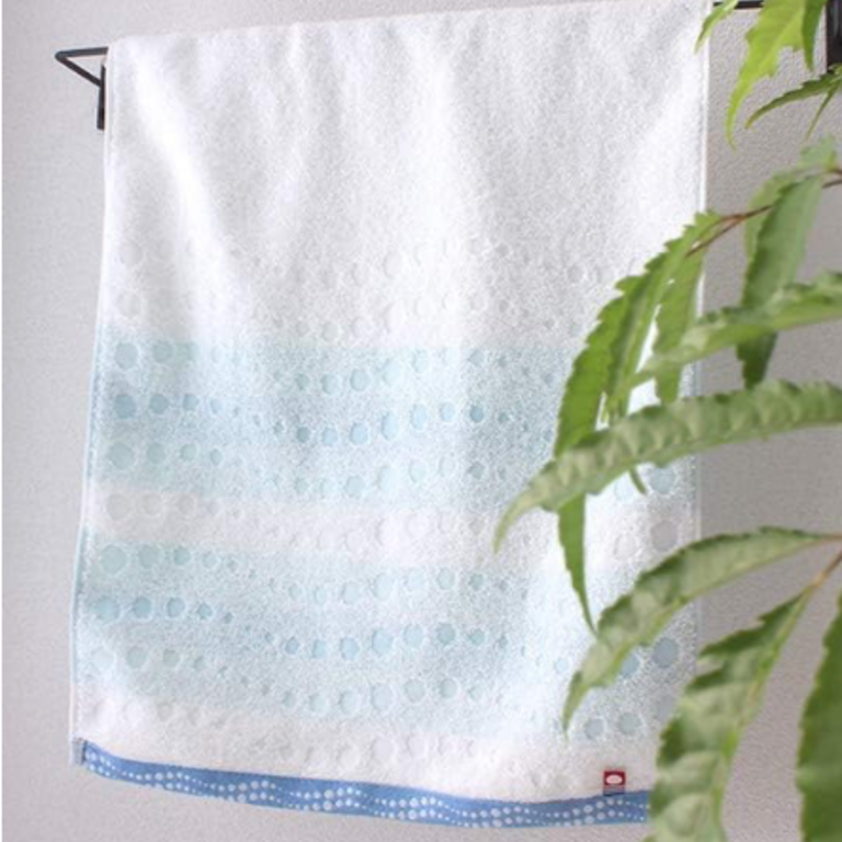 Nomu Nomu Japan Imabari Hand Towel Polka Dot Blue 34x80cm