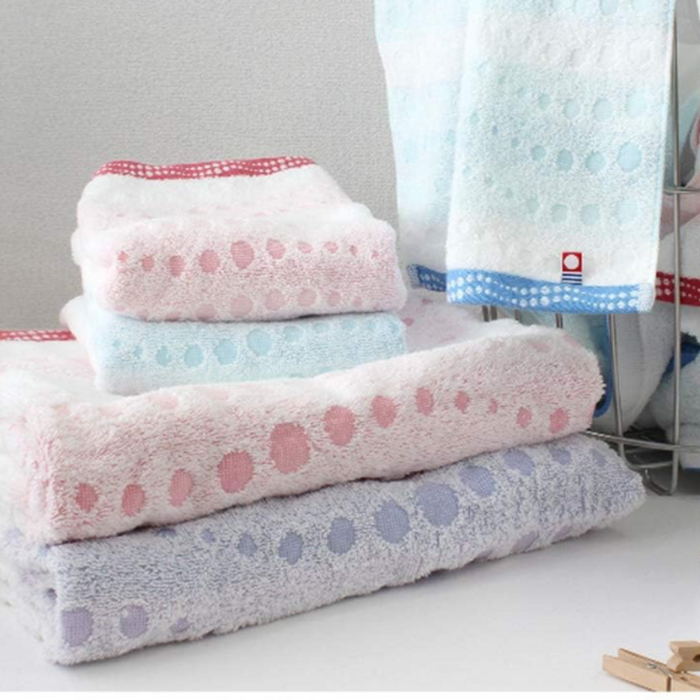 Nomu Nomu Japan Imabari Hand Towel Polka Dot Blue 34x80cm