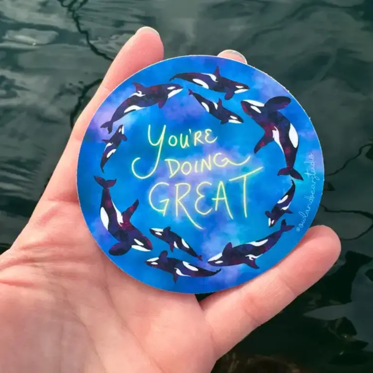 Owl & Bear Owl & Bear You're Doing Great Orca Eco-Vinyl Sticker
