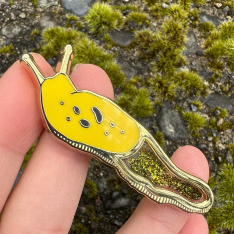 Owl & Bear Owl & Bear Banana Slug GLITTER Charity Pin