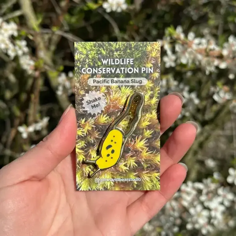 Owl & Bear Owl & Bear Banana Slug GLITTER Charity Pin