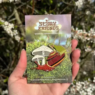 Owl & Bear Owl & Bear Big Red Snail Enamel Charity Pin