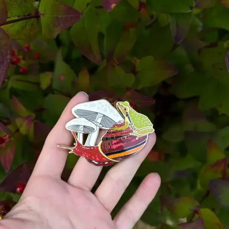 Owl & Bear Owl & Bear Big Red Snail Enamel Charity Pin