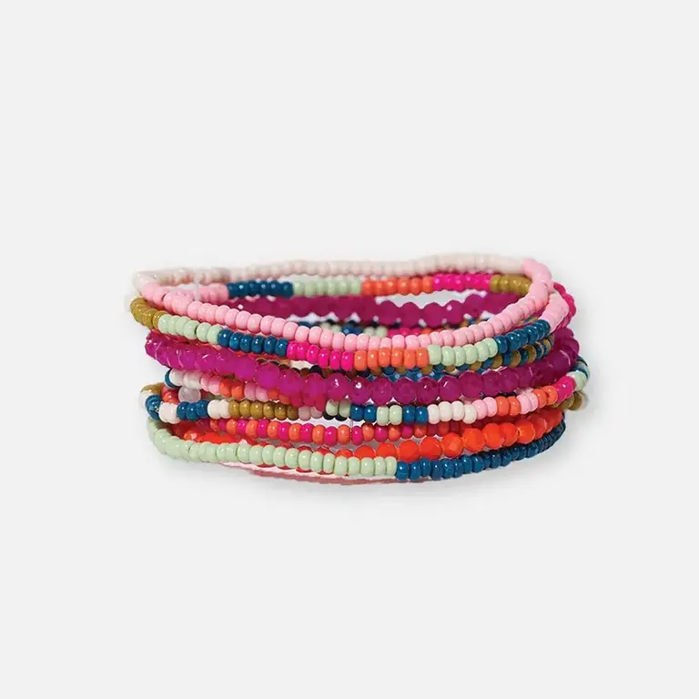 Ink + Alloy Ink + Alloy Sage Mixed Stretch Bracelets S/10 Rainbow