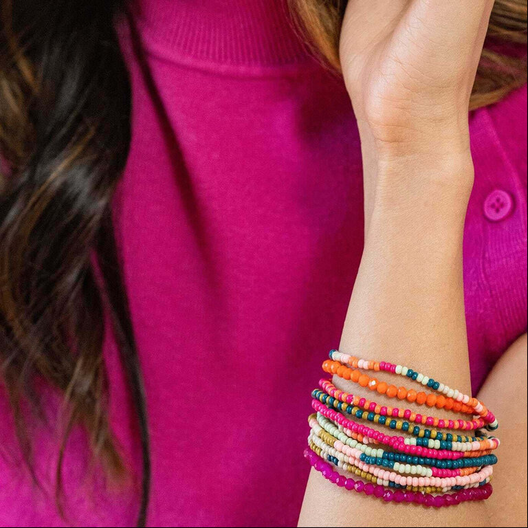 Ink + Alloy Ink + Alloy Sage Mixed Stretch Bracelets S/10 Rainbow