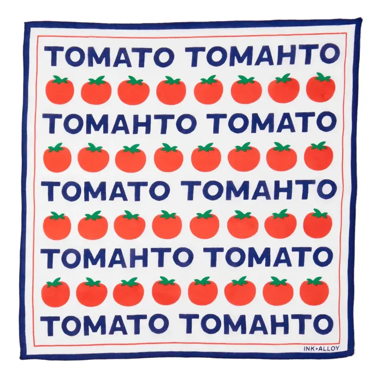 Ink + Alloy Ink + Alloy Carson Square Cotton Scarf - Tomato Tomahto 21"