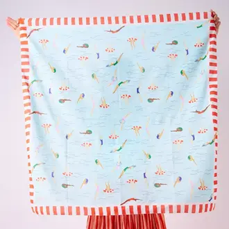 Ink + Alloy Ink + Alloy Olivia Square Cotton Scarf - Swimmers 36"
