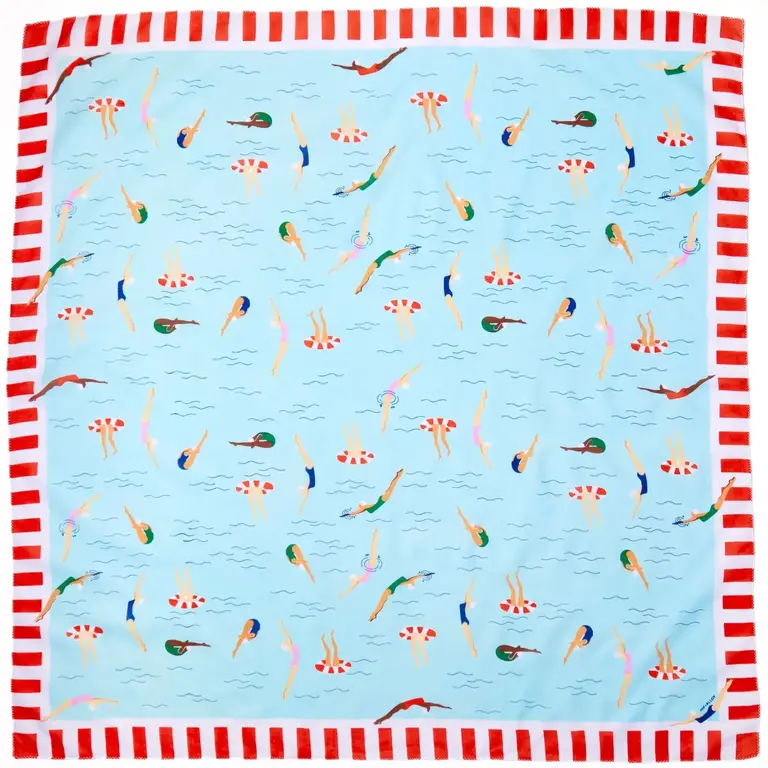 Ink + Alloy Ink + Alloy Olivia Square Cotton Scarf - Swimmers 36"