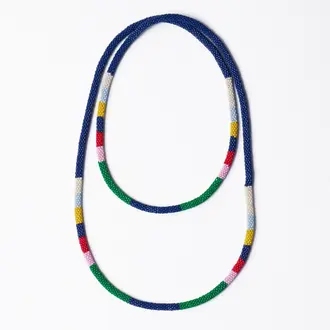 Ink + Alloy Ink + Alloy Allie Seed Bead Long Necklace Navy + Multi Ink + Alloy Ink + Alloy Allie Seed Bead Long Necklace Navy + Multi