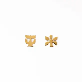 Ink + Alloy Ink + Alloy Layla Abstract Nordic Brass Earrings