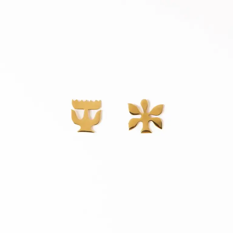 Ink + Alloy Ink + Alloy Layla Abstract Nordic Brass Earrings
