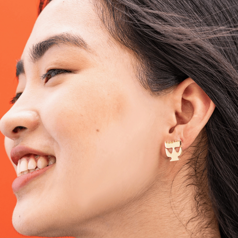 Ink + Alloy Ink + Alloy Layla Abstract Nordic Brass Earrings