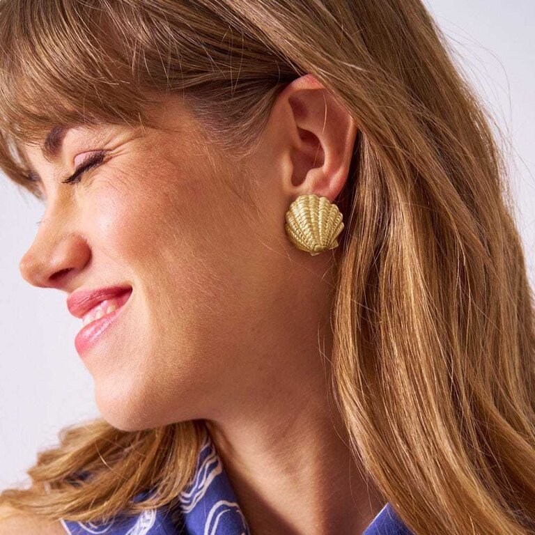 Ink + Alloy Ink + Alloy Pearl Shell Brass Earrings