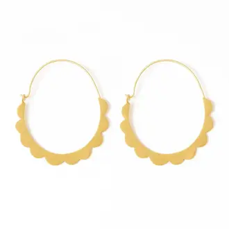 Ink + Alloy Ink + Alloy Stephanie Scallop Wrapped Brass Hoops