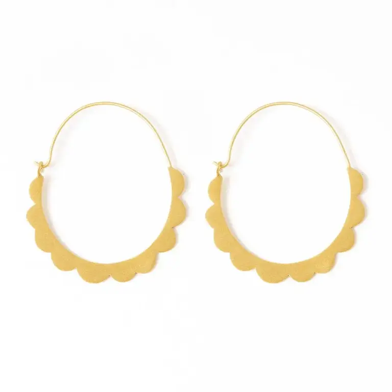 Ink + Alloy Ink + Alloy Stephanie Scallop Wrapped Brass Hoops