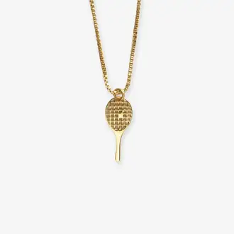 Ink + Alloy Ink + Alloy Alice Tennis Racquet Necklace Brass Ink + Alloy Ink + Alloy Alice Tennis Racquet Necklace Brass