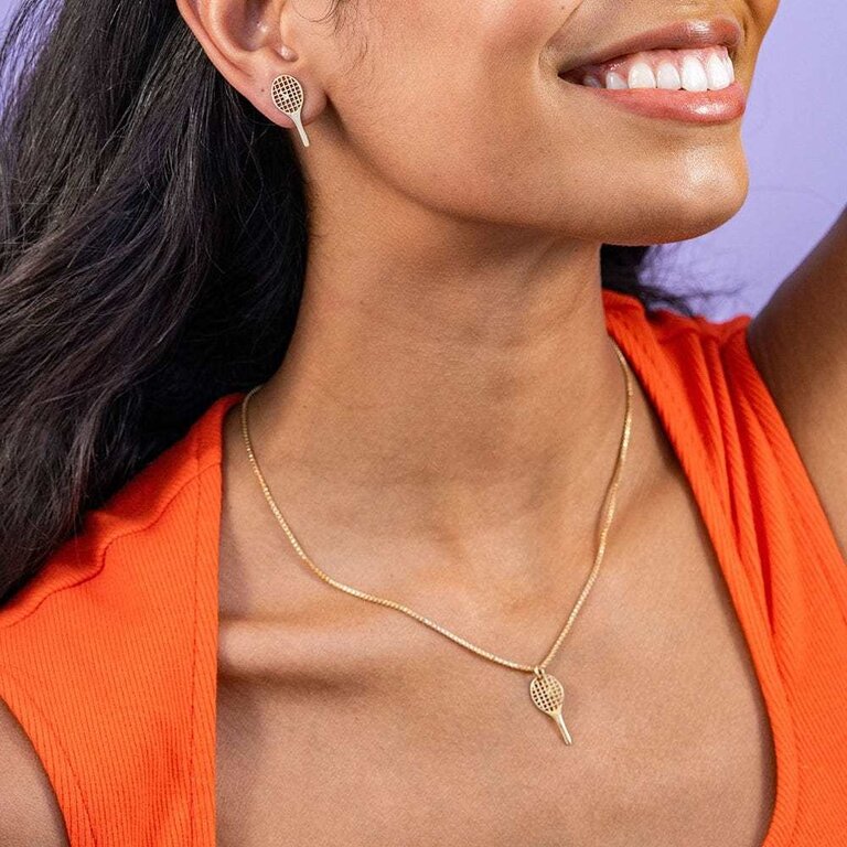 Ink + Alloy Ink + Alloy Alice Tennis Racquet Necklace Brass