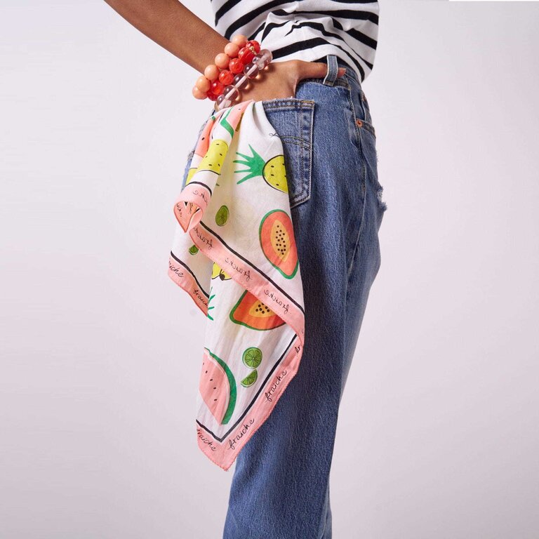 Ink + Alloy Ink + Alloy Carson Square Cotton Scarf - Fruit 21"