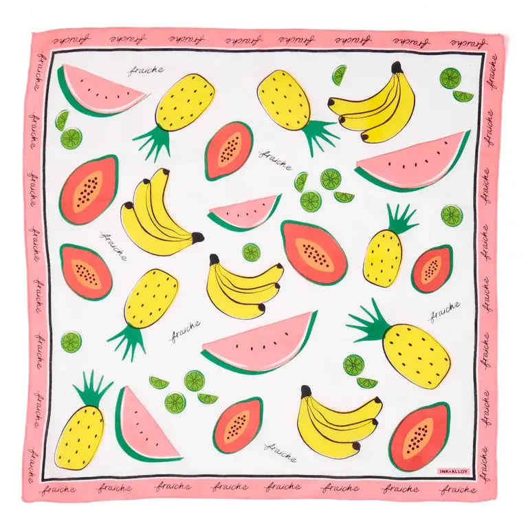 Ink + Alloy Ink + Alloy Carson Square Cotton Scarf - Fruit 21"