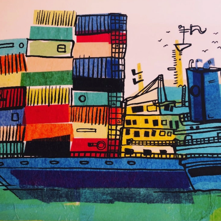 Slow Loris Slow Loris Container Ship Art Print 8.5x11 (unframed)