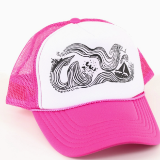 Slow Loris Slow Loris Wind & Sea Trucker Hat - Pink & White Slow Loris Slow Loris Wind & Sea Trucker Hat - Pink & White