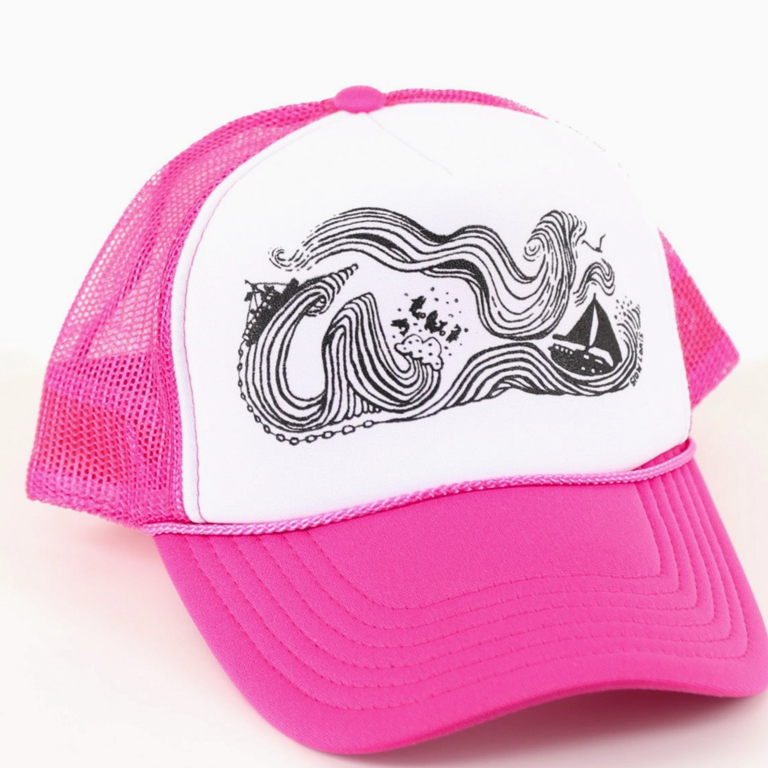 Slow Loris Slow Loris Wind & Sea Trucker Hat - Pink & White