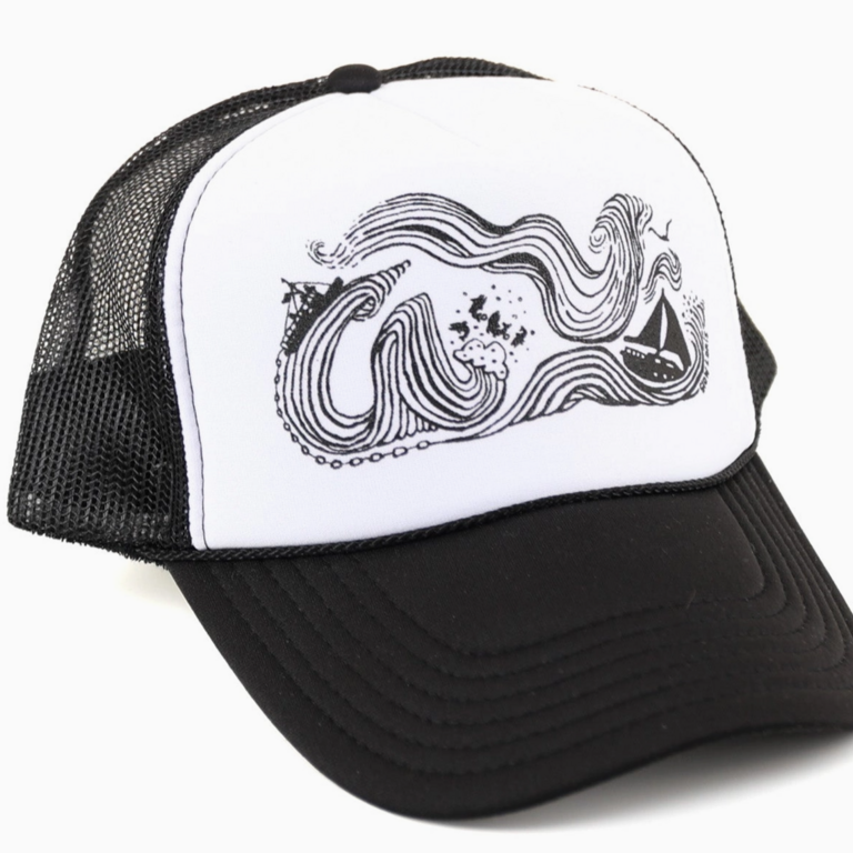Slow Loris Slow Loris Wind & Sea Trucker Hat - Black & White