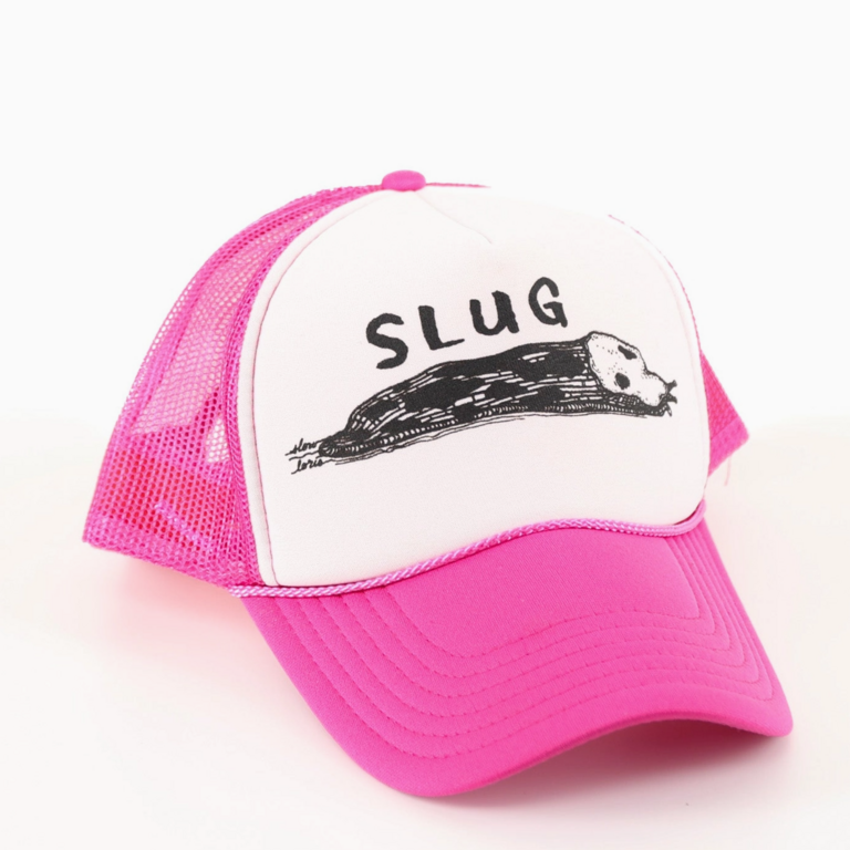 Slow Loris Slow Loris Slug Trucker Hat - Pink & White
