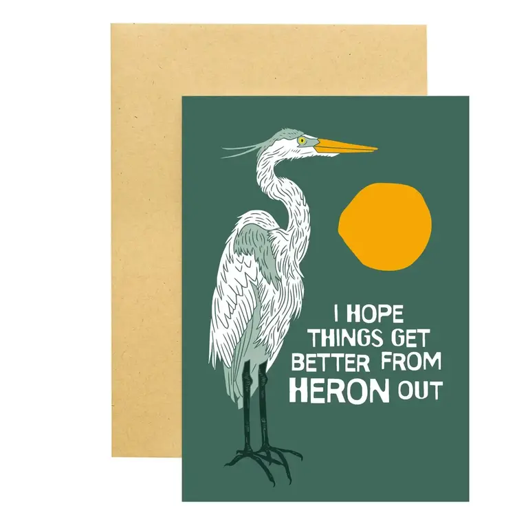 Woosah Woosah Heron Out Card