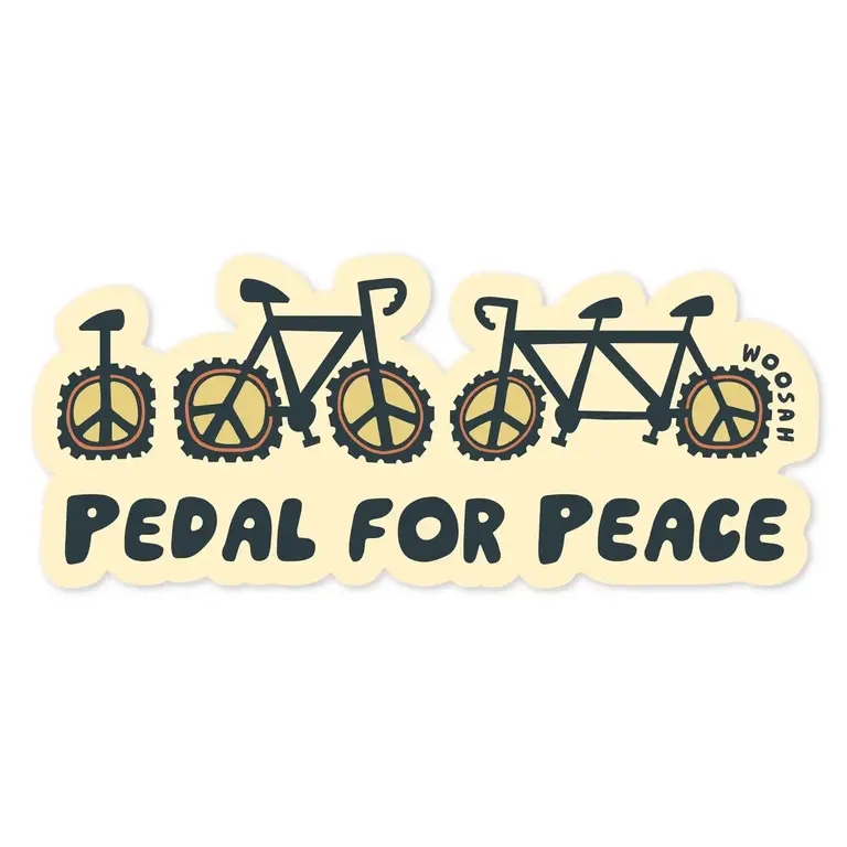 Woosah Woosah Pedal For Peace Sticker