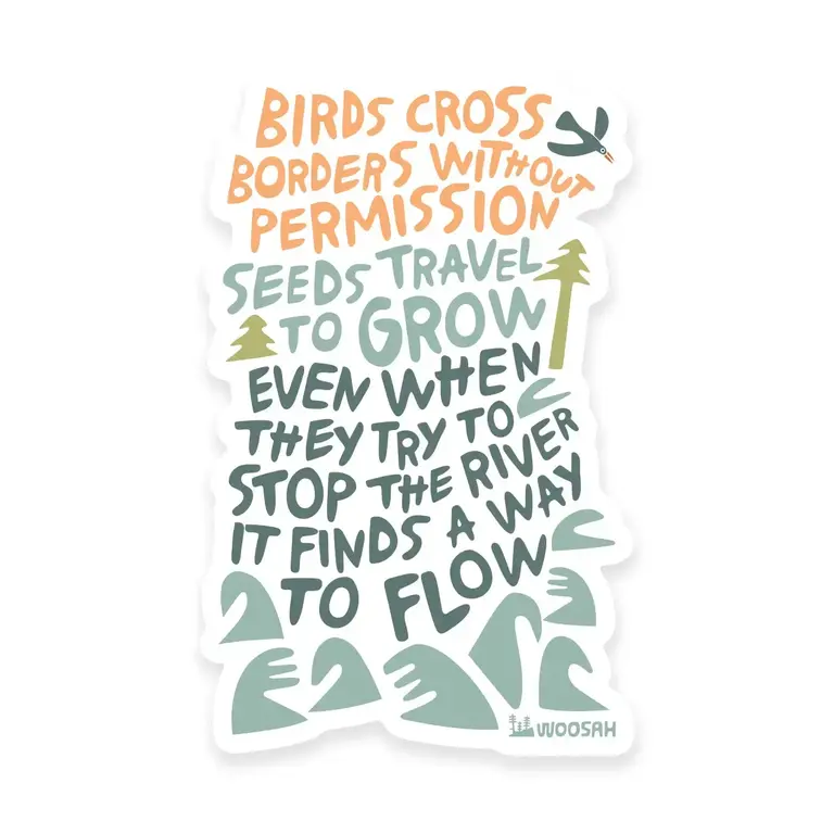Woosah Woosah Birds Cross Borders Sticker
