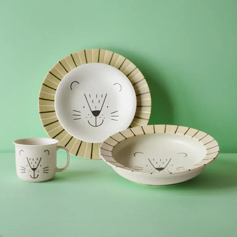 Fika Japan Fika Ceramic Lion Dinner Set / 4